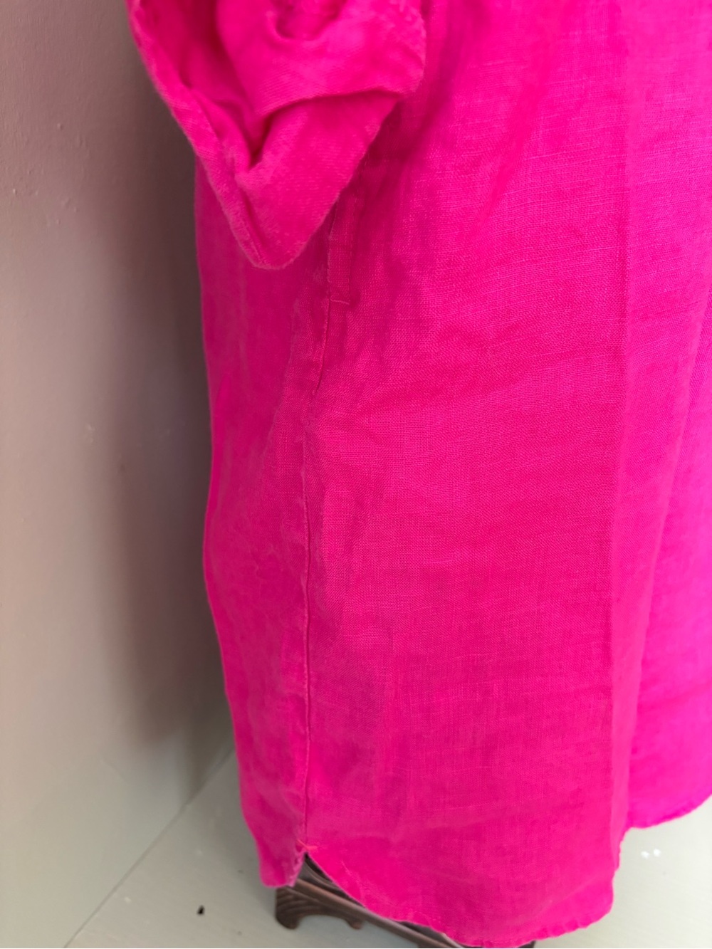 Martha Stewart Pink Button-Front dress Linen Pockets Sz M Sustainable Casual - Picture 5 of 10